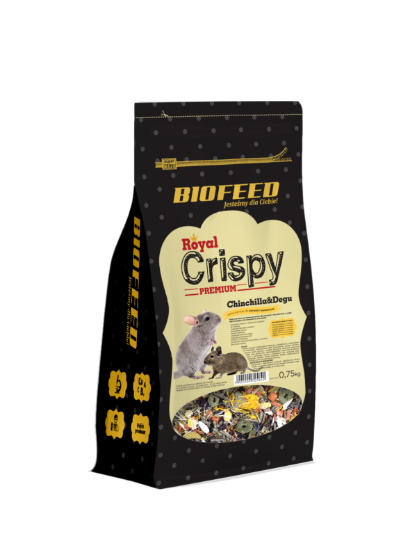 BIOFEED Royal Crispy Premium Chinchilla & Degu 750g - dla szynszyli i koszatniczek