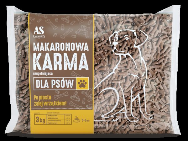 AS BABUNI Makaronowa karma dla psów 3kg