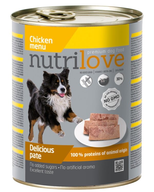 NUTRILOVE Premium pasztet dla psa z kurczaka 800g [11453]